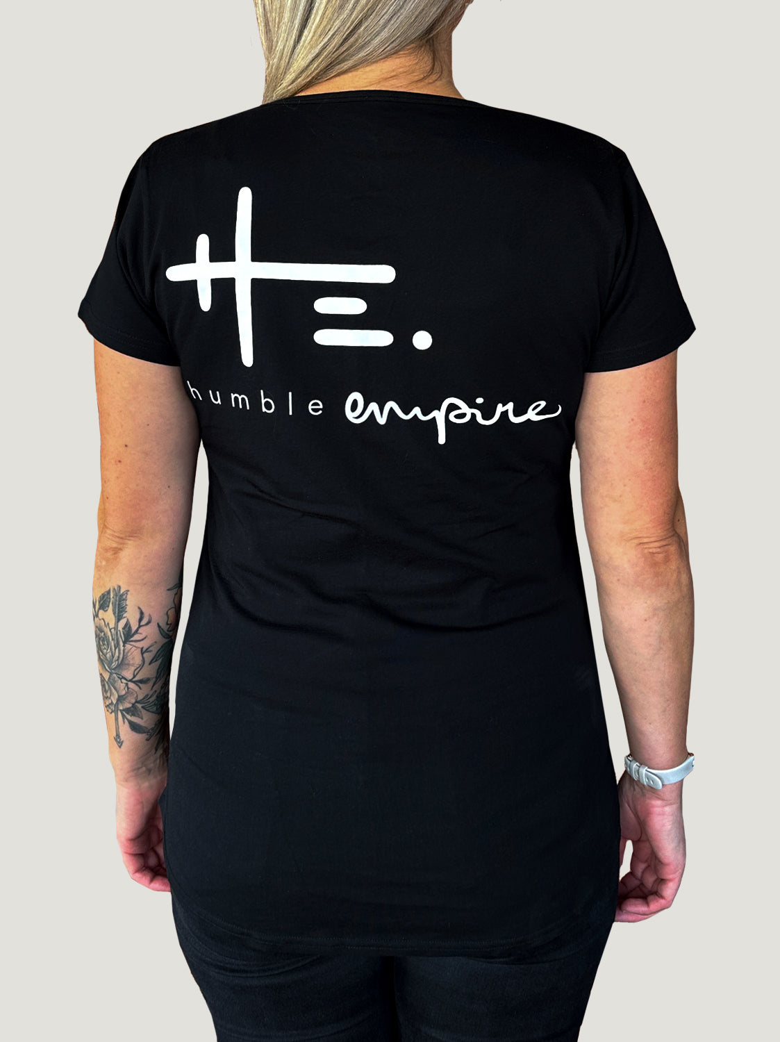 Women's HE. Logo Tee in Black