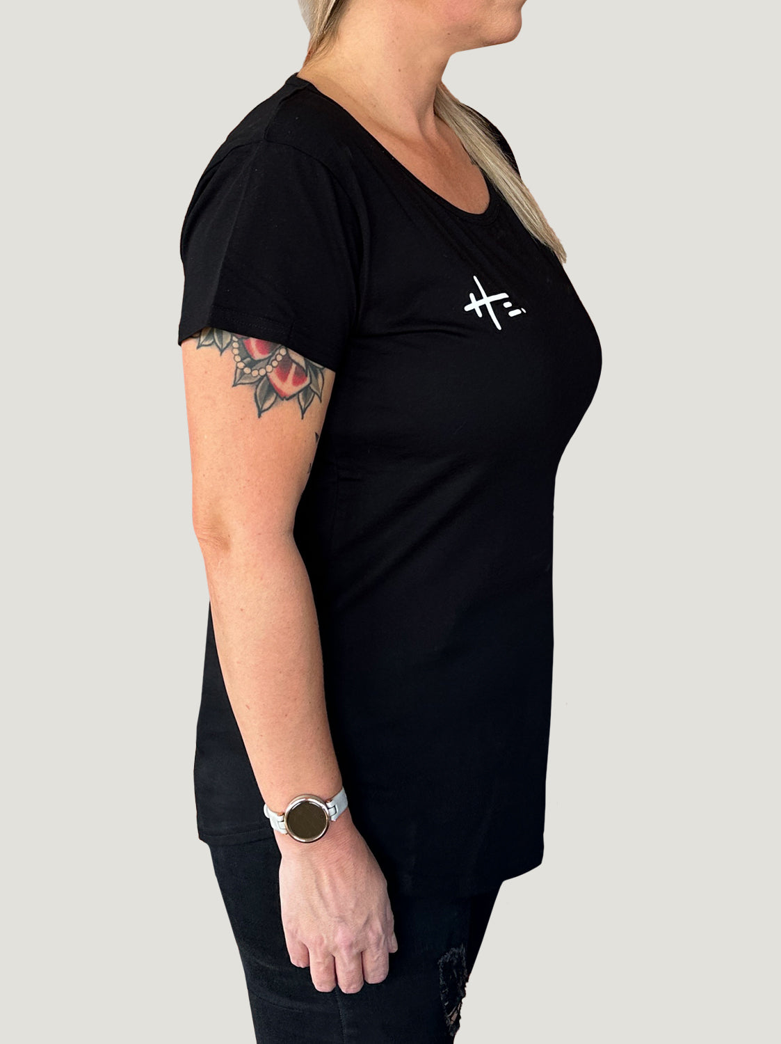 Women's HE. Logo Tee in Black