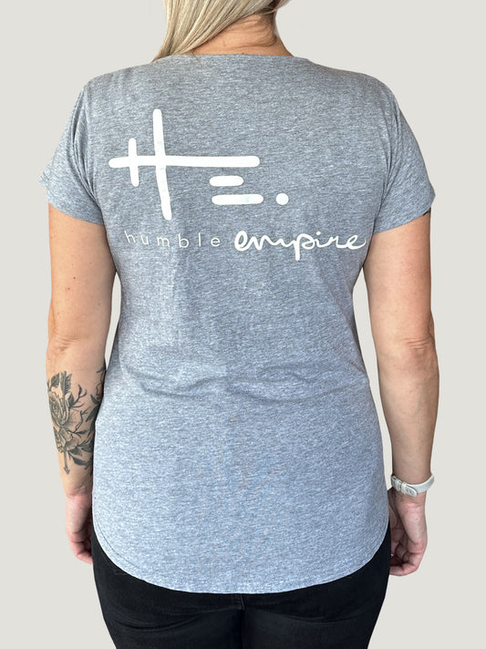 Women's HE. Logo Tee in Grey